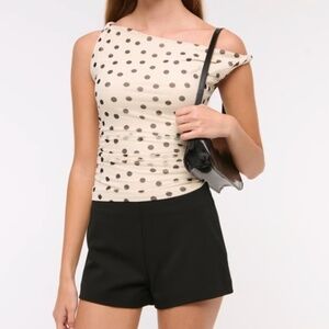 Abercrombie & Fitch Asymmetrical Mesh Twist Top